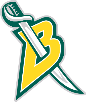Team logo with a green and gold letter B and sword – Toronto Sportswear client